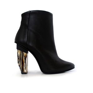 MIISTA AMAYA LEATHER BOOT WITH MARBLE HEEL